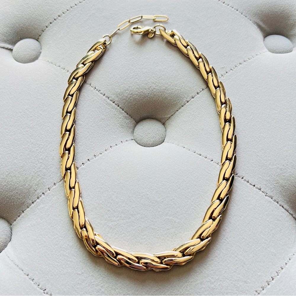 European Spiga Chain Link Necklace Brilliant